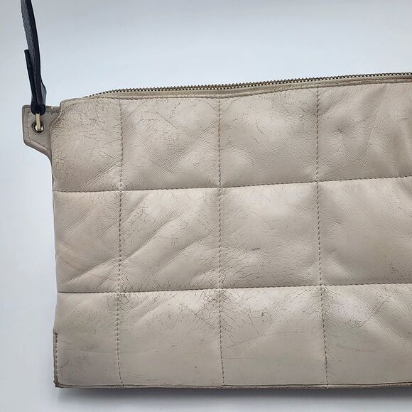 AllSaints Sheringham Quilted Leather White Shoulder Bag - Picture 7 of 15
